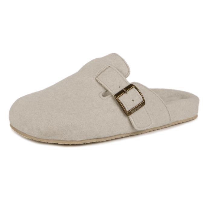Isotoner® Ladies Felt Clog Slipper Oatmeal Extra Image 2